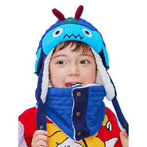 3pcs Quilted Robot Theme Winter Cap, Mufflers and Gloves - Little Surprise Box3pcs Quilted Robot Theme Winter Cap, Mufflers and Gloves
