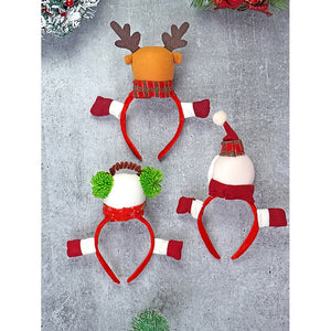 3pcs set of 3d Santa, snowman & Reindeer Christmas Hairband for kids and Adults - Christmas