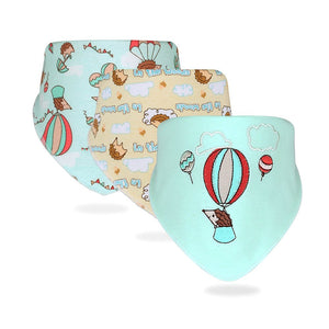 3PCS Set of Hedgehog print premium adjustable snap button closure Bibs - Bedding