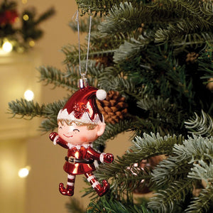 3pcs set of Shiny Red Santa, Elf and Marshmallow Mug christmas Tree Ornaments - Christmas