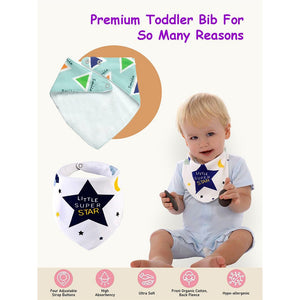 3PCS Set of SuperStar print premium adjustable snap button closure Bibs - Bedding
