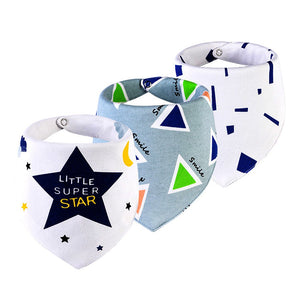 3PCS Set of SuperStar print premium adjustable snap button closure Bibs - Bedding