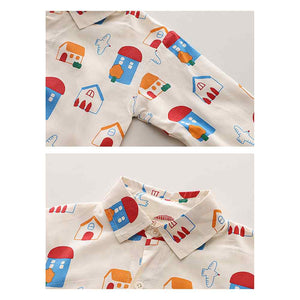 3pcs Yellow Village Theme Cardigan, Shirt and matching Pants set for Toddlers and Kids, winter and all season wear - 2 - 3 Years