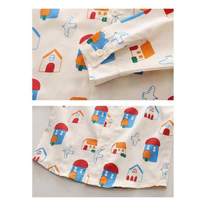 3pcs Yellow Village Theme Cardigan, Shirt and matching Pants set for Toddlers and Kids, winter and all season wear - 2 - 3 Years