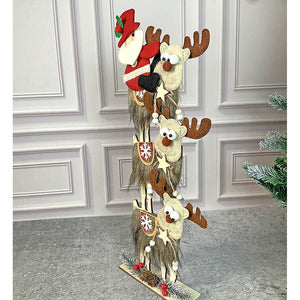3tier Wooden MDF Stacked Reindeer & Santa christmas Home and Office Décor - 