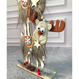 3tier Wooden MDF Stacked Reindeer & Santa christmas Home and Office Décor - 