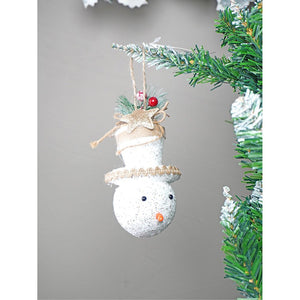 4 pcs Glitter Jute Snowy Elf themed Christmas Tree Ornaments - XMAS TREE ORNAMENTS