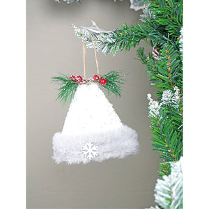 4 pcs Silver Furry Winter Accessories themed Christmas Tree Ornaments - XMAS TREE ORNAMENTS
