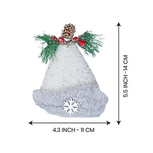 4 pcs Silver Furry Winter Accessories themed Christmas Tree Ornaments - XMAS TREE ORNAMENTS