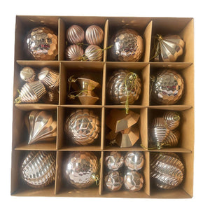 40 pcs, Rose Gold Theme Hanging Christmas Tree Ornaments - 
