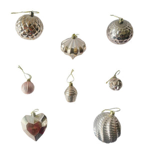 40 pcs, Rose Gold Theme Hanging Christmas Tree Ornaments - 