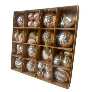 40 pcs, Rose Gold Theme Hanging Christmas Tree Ornaments - 