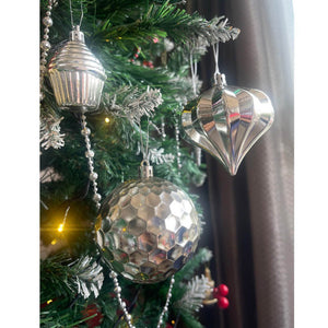 40 pcs Silver Theme Hanging Christmas Tree Ornaments - 