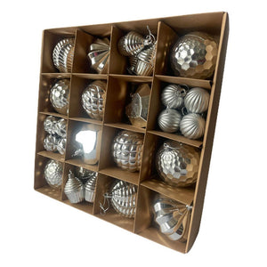 40 pcs Silver Theme Hanging Christmas Tree Ornaments - 