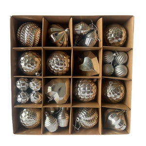 40 pcs Silver Theme Hanging Christmas Tree Ornaments - 