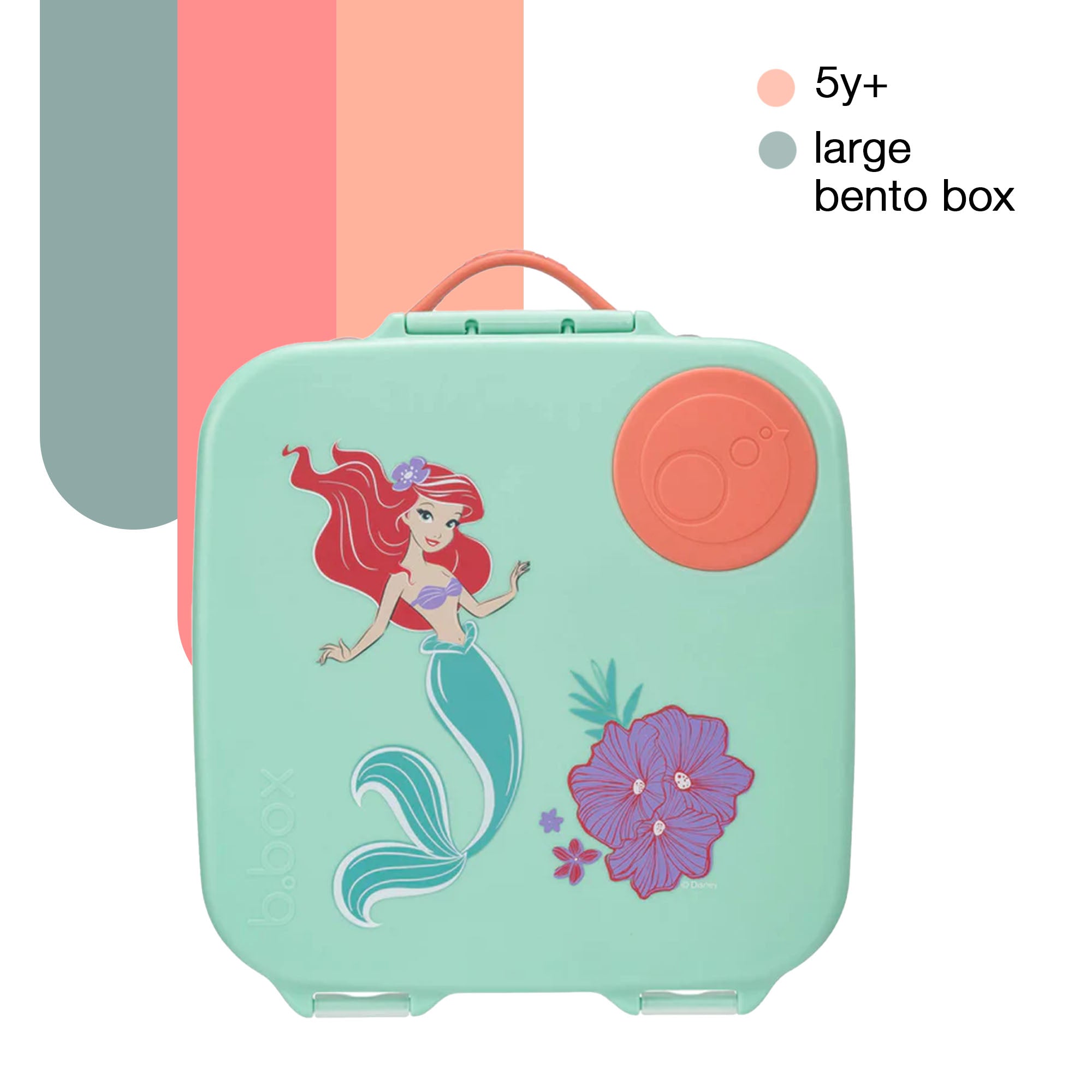 b.box Little Mermaid Lunchbox - Adjustable Divider, Flexi Fruit Holder & 2L Capacity - Multicolor