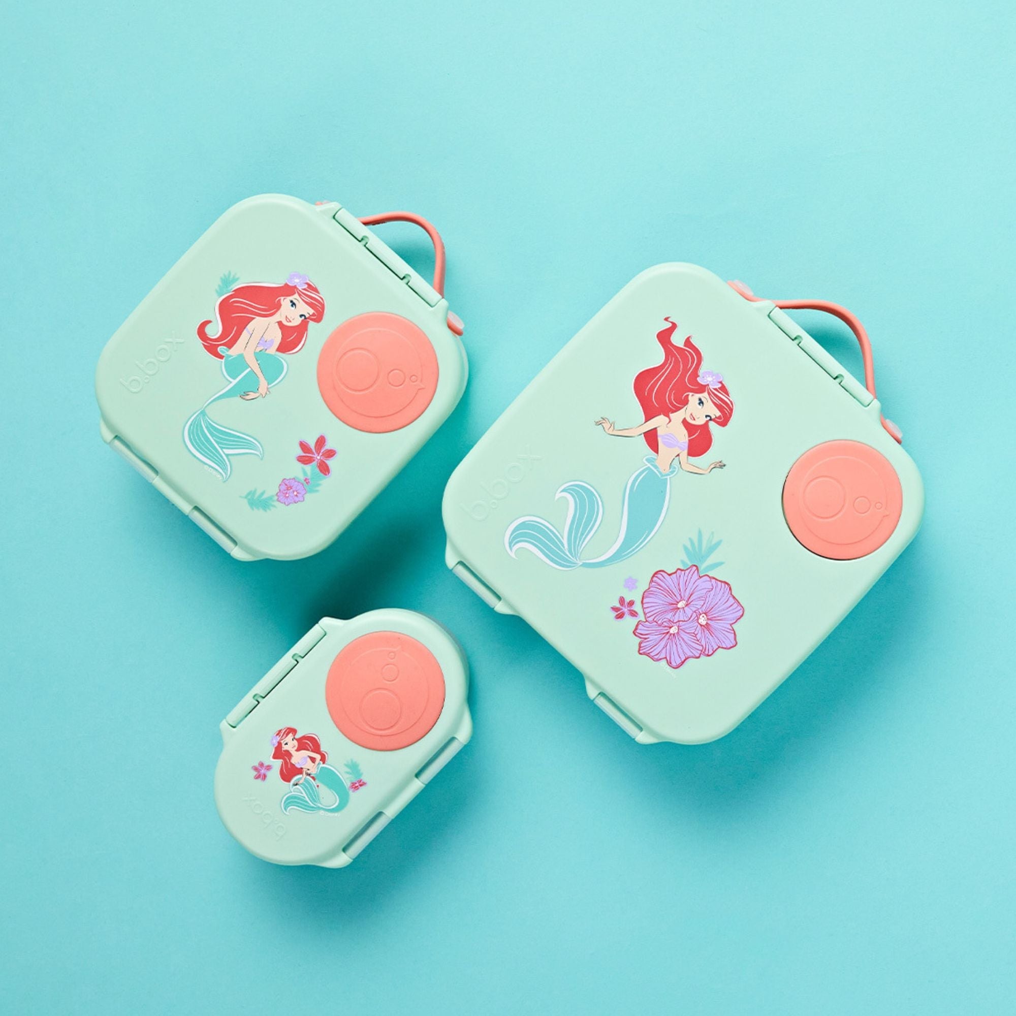 b.box Little Mermaid Lunchbox - Adjustable Divider, Flexi Fruit Holder & 2L Capacity - Multicolor