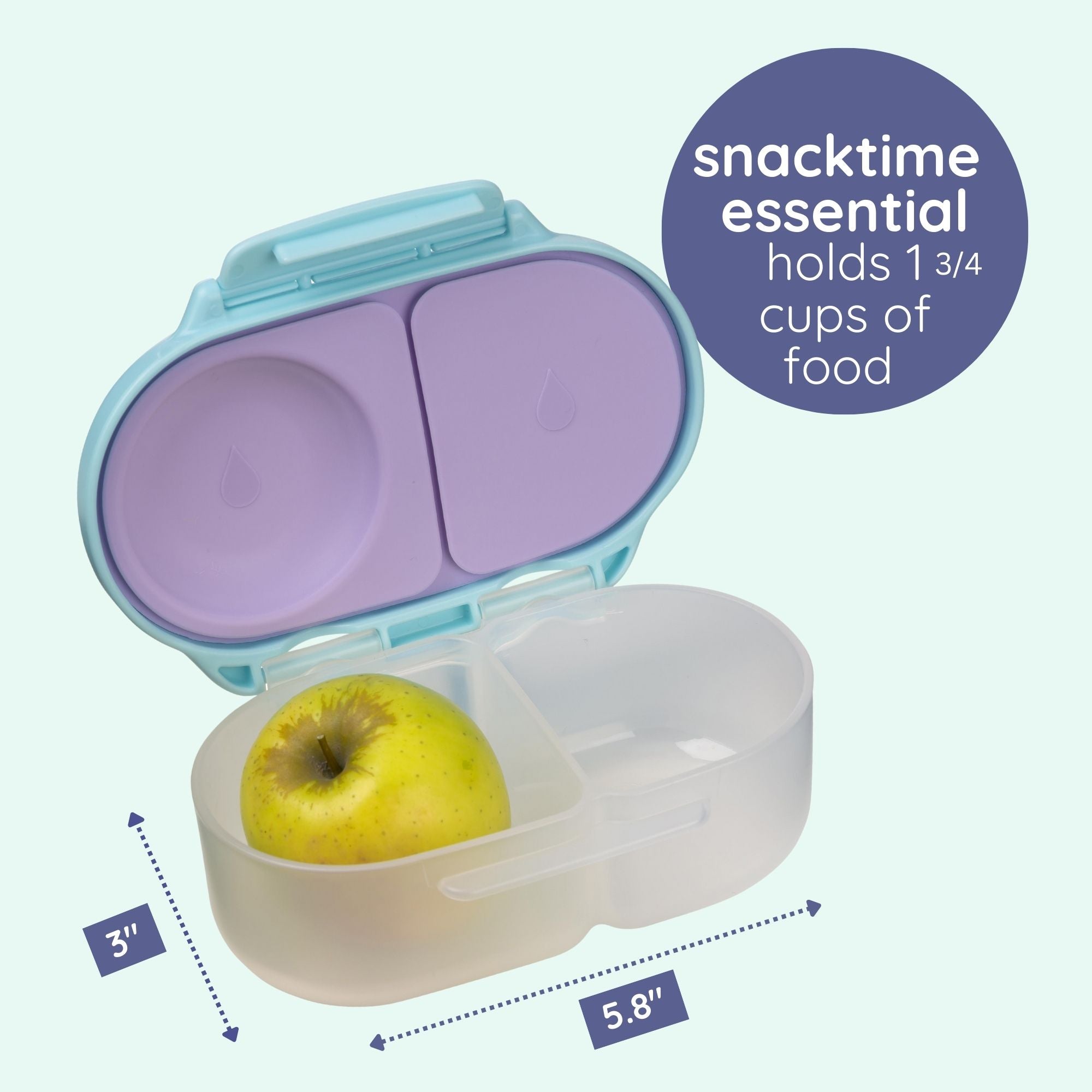 b.box Frozen Snackbox for Kids - Leak-Proof, 2 Compartments & Easy to Carry - Multicolor