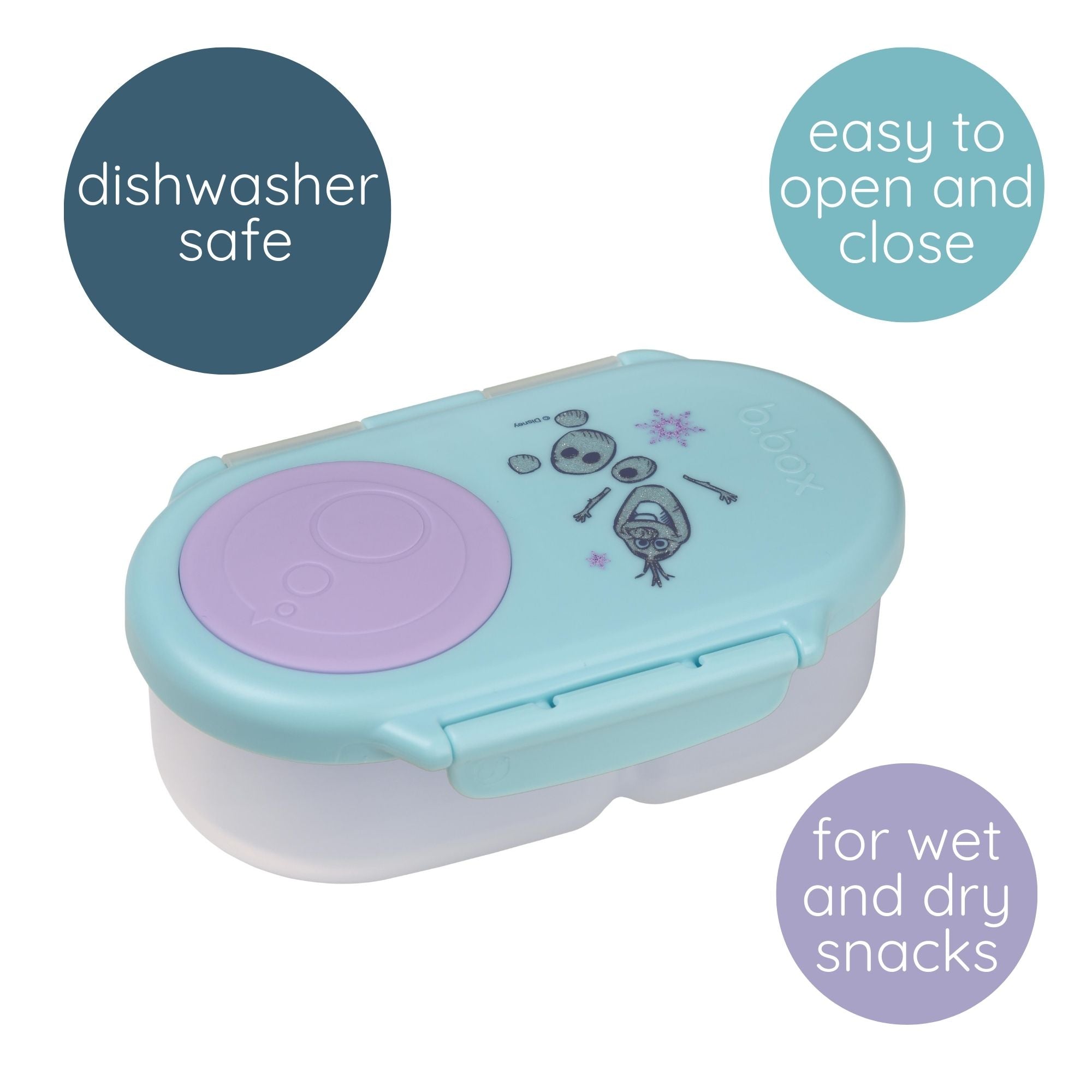 b.box Frozen Snackbox for Kids - Leak-Proof, 2 Compartments & Easy to Carry - Multicolor