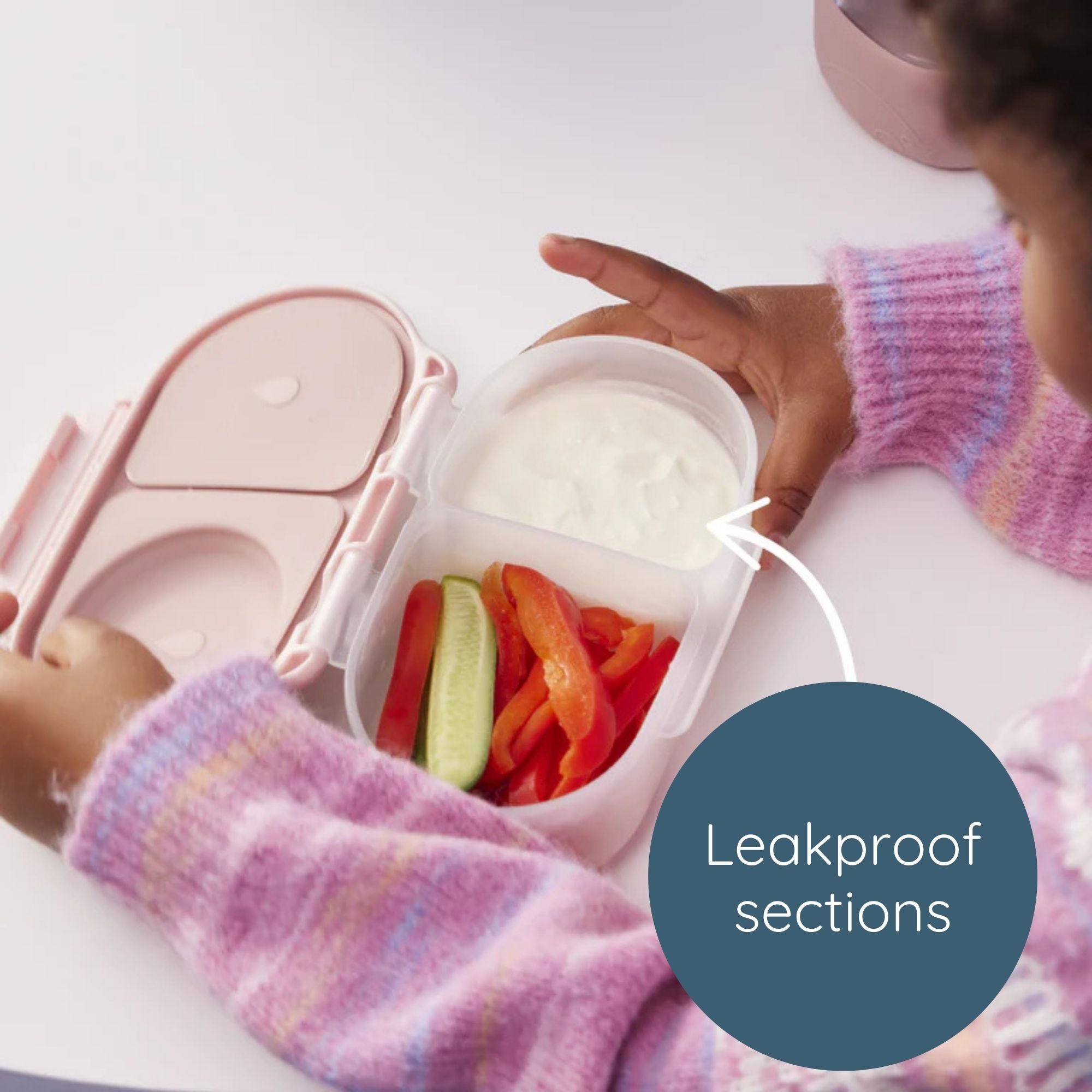 b.box Frozen Snackbox for Kids - Leak-Proof, 2 Compartments & Easy to Carry - Multicolor