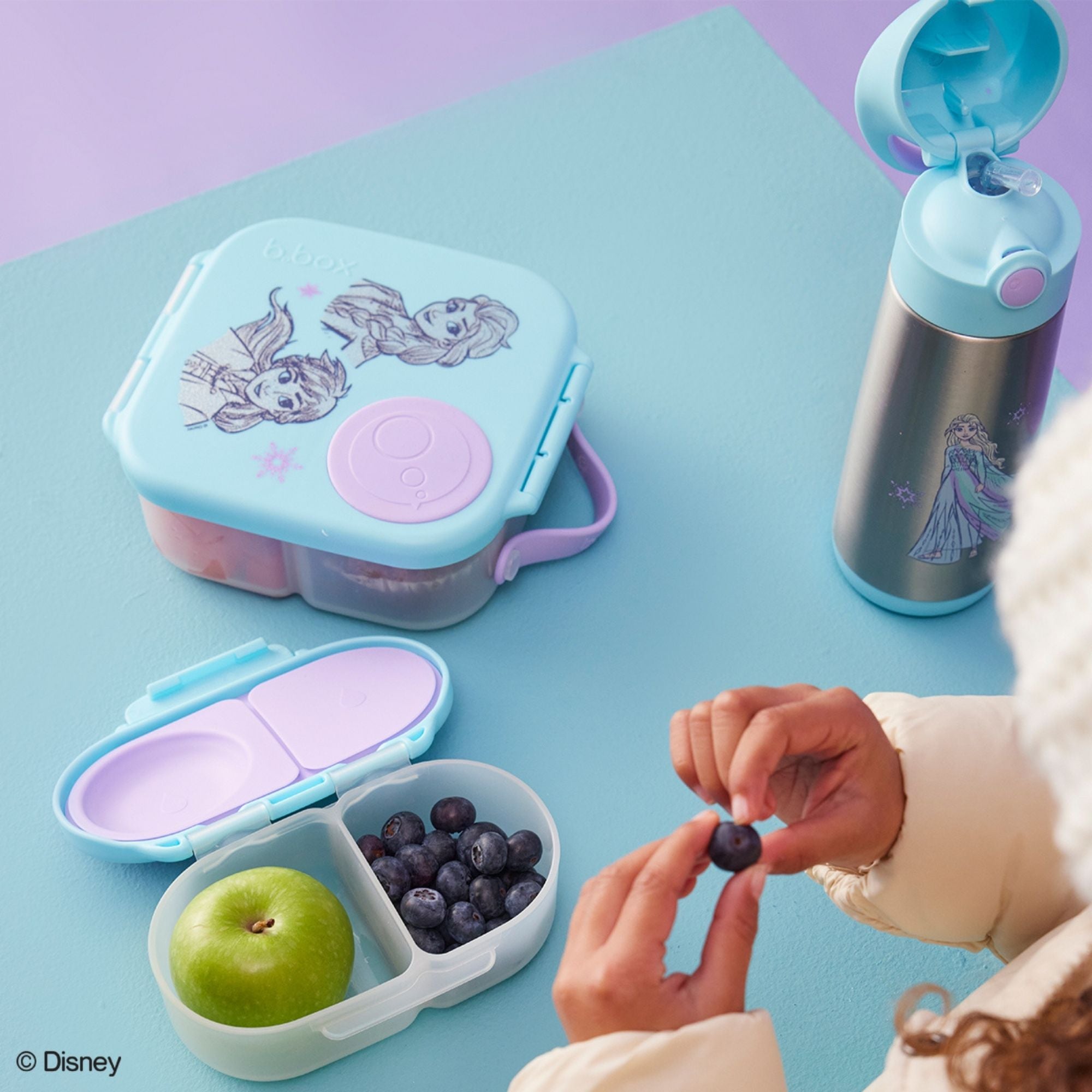 b.box Frozen Snackbox for Kids - Leak-Proof, 2 Compartments & Easy to Carry - Multicolor