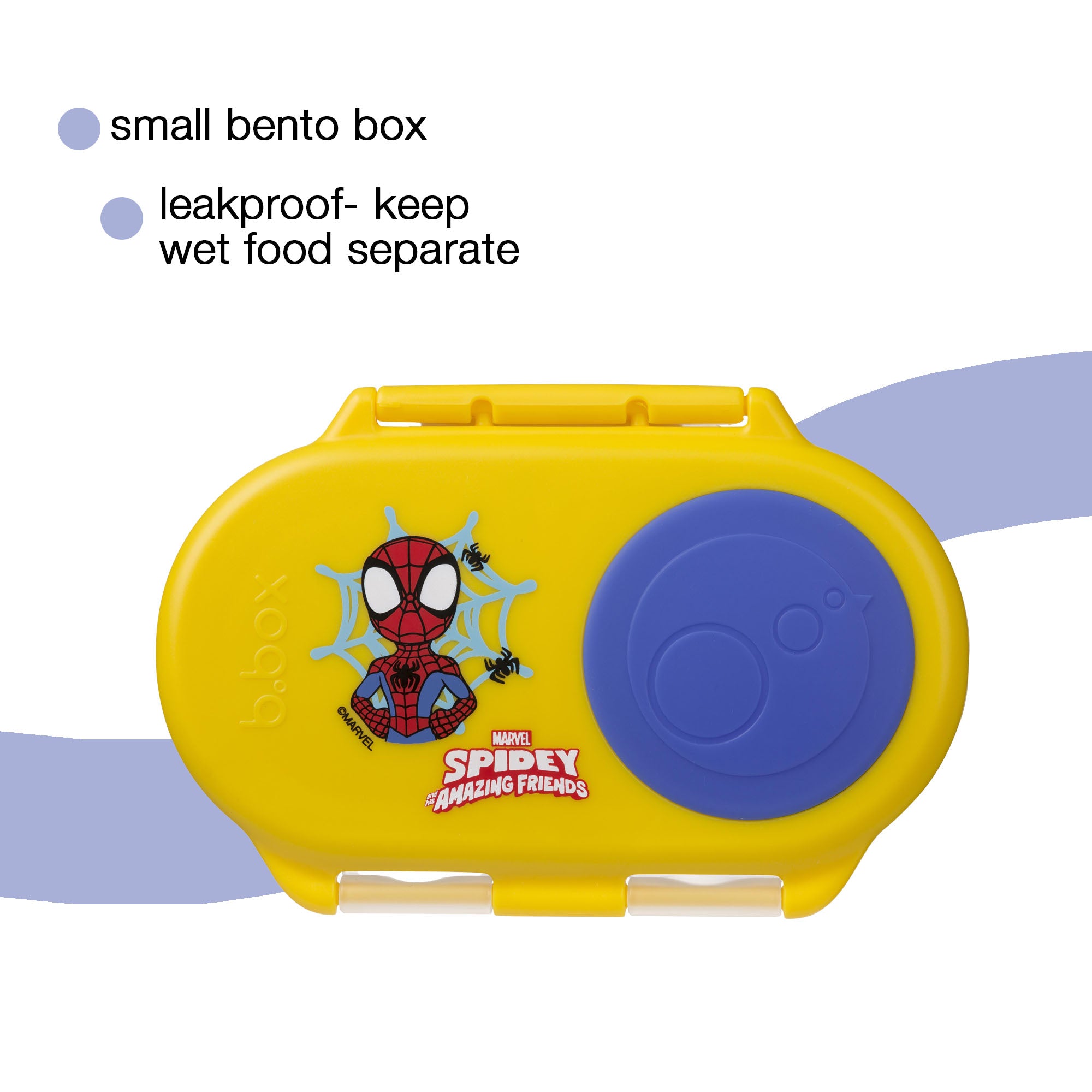 b.box Spidey Snackbox for Kids - Leak-Proof, 2 Compartments & Easy to Carry - Multicolor