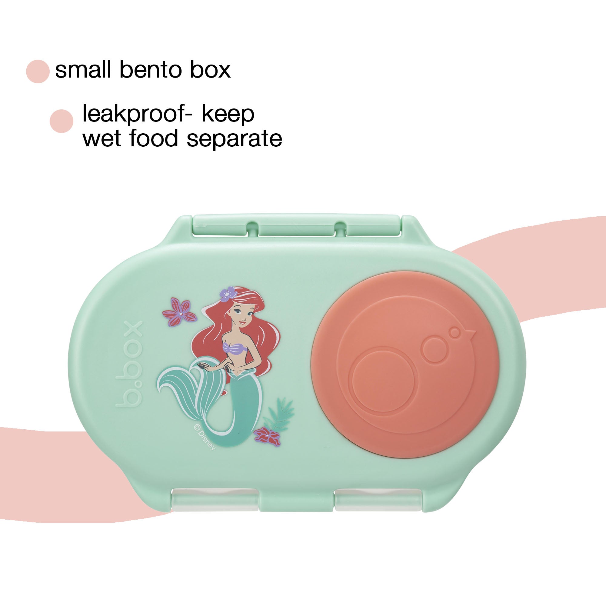 b.box Little Mermaid Snackbox for Kids - Leak-Proof, 2 Compartments & Easy to Carry - Multicolor