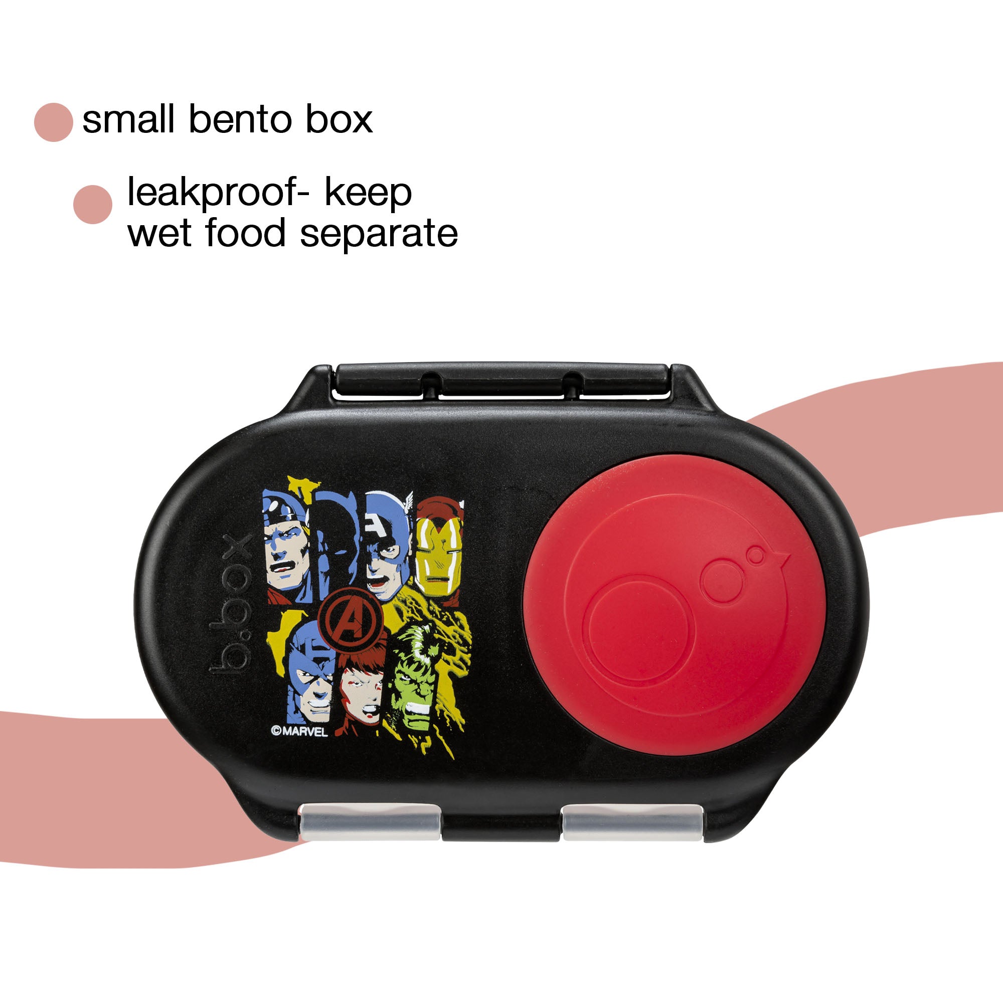 b.box Avengers Snackbox for Kids - Leak-Proof, 2 Compartments & Easy to Carry - Multicolor