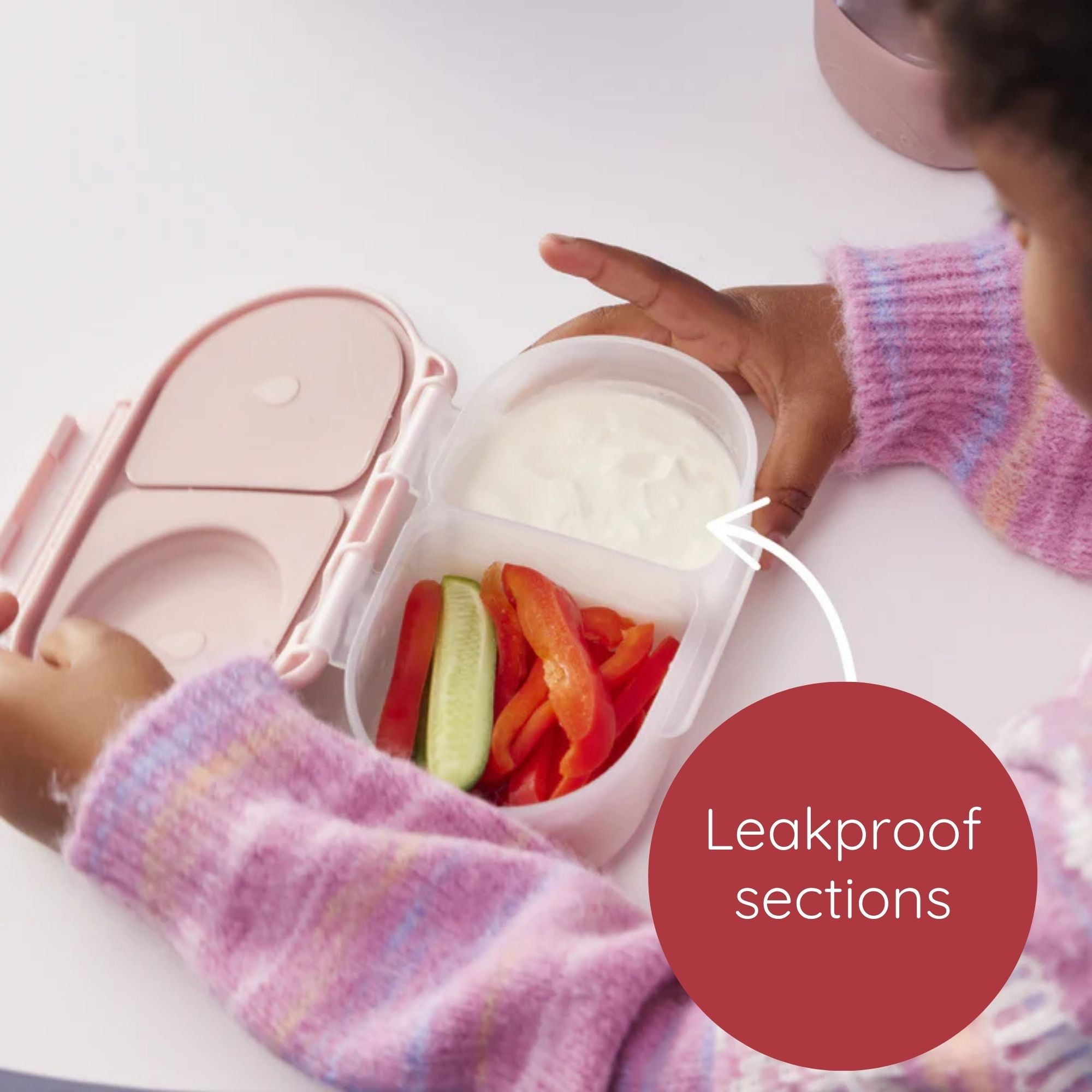 b.box Avengers Snackbox for Kids - Leak-Proof, 2 Compartments & Easy to Carry - Multicolor