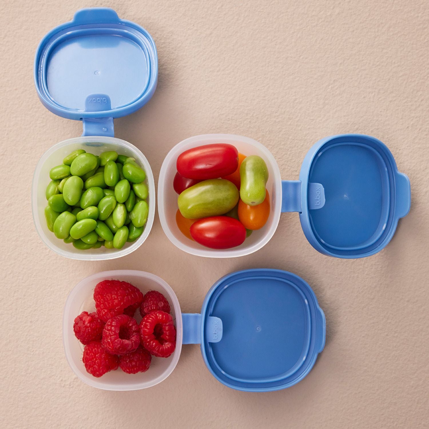 b.box Snack Tubs - Leakproof, Reusable & Portable Snack Containers Pack of 3 - Ocean Blue