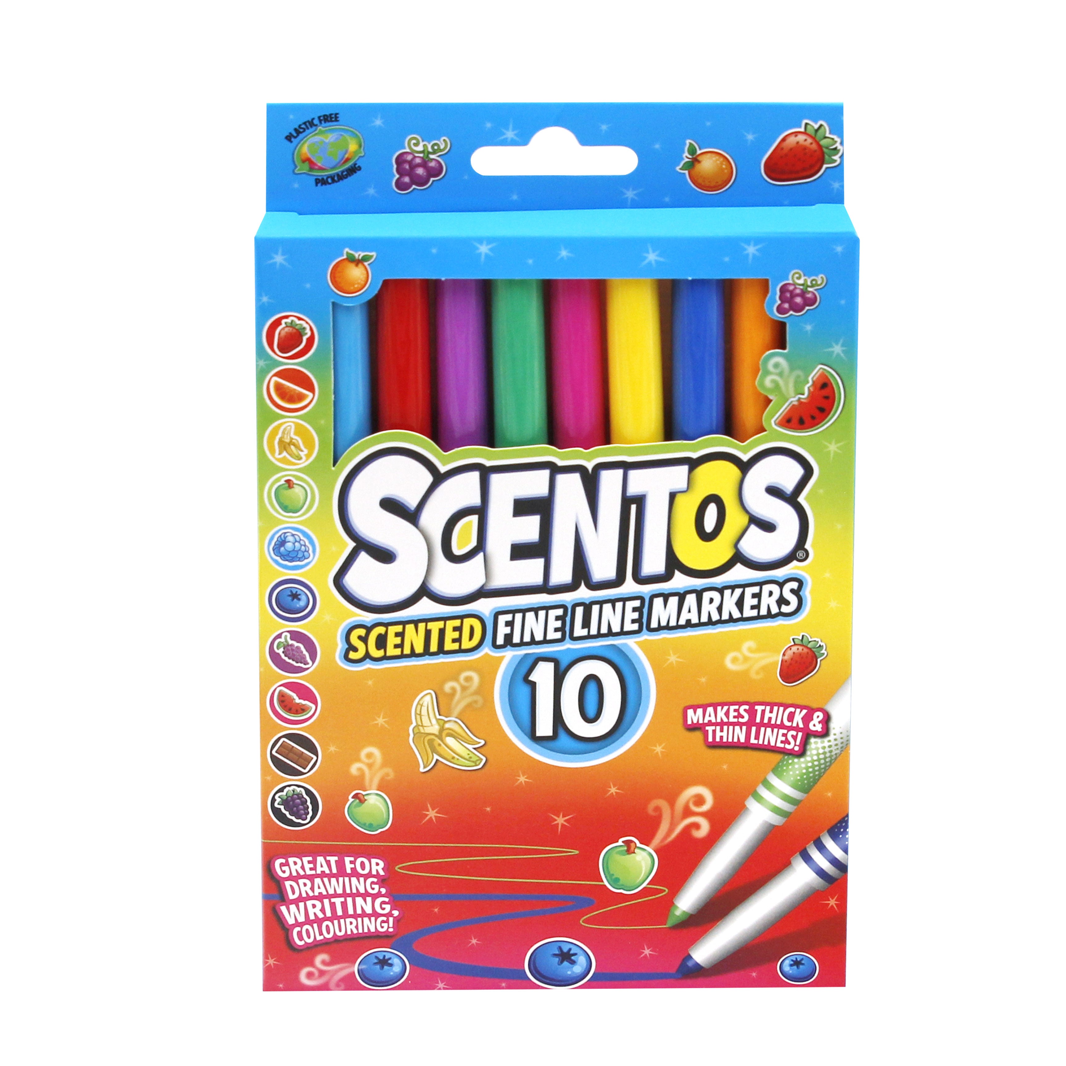 SCENTOS Scented Fine Line Markers Pack Of 10