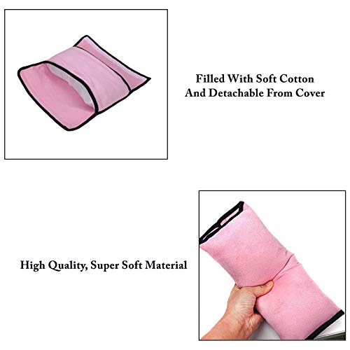 Safe-O-Kid- Seat Belt Mounted Pillow for Toddlers- Pink (Pack of 2)