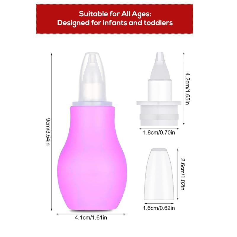 Safe-O-Kid , Silicone Baby Nasal Aspirator Vacuum Sucker- Pink (Pack Of 1)