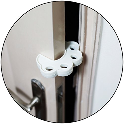 Safe-O-Kid-Sleek Design, Strong - Silicone Door Stopper- White (Pack of 2)