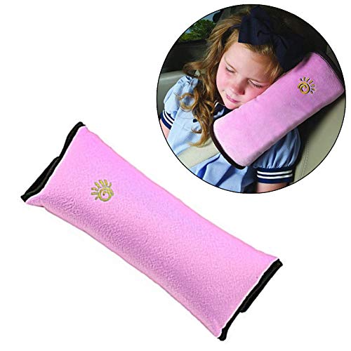 Safe-O-Kid- Seat Belt Mounted Pillow for Toddlers- Pink (Pack of 2)