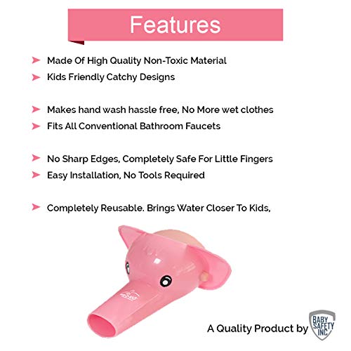 Safe-O-Kid, Pink Hand Washing Faucet Extender- Pack of 2