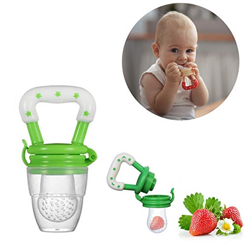 Safe-O-Kid, Veggie Fruit Nibbler/Silicone Food, Soft Pacifier/Feeder for Baby- Green