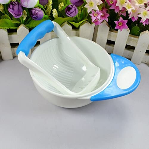 Safe-O-Kid- Grinding Feeding Bowl, Portable Masher/Serving Bowl- Blue