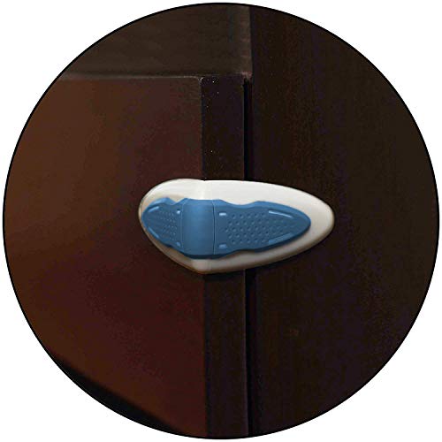 Safe-O-Kid, Durable, Elegant 100% Kid Safe Drawer Lock for Kids, Blue, Pack of -4