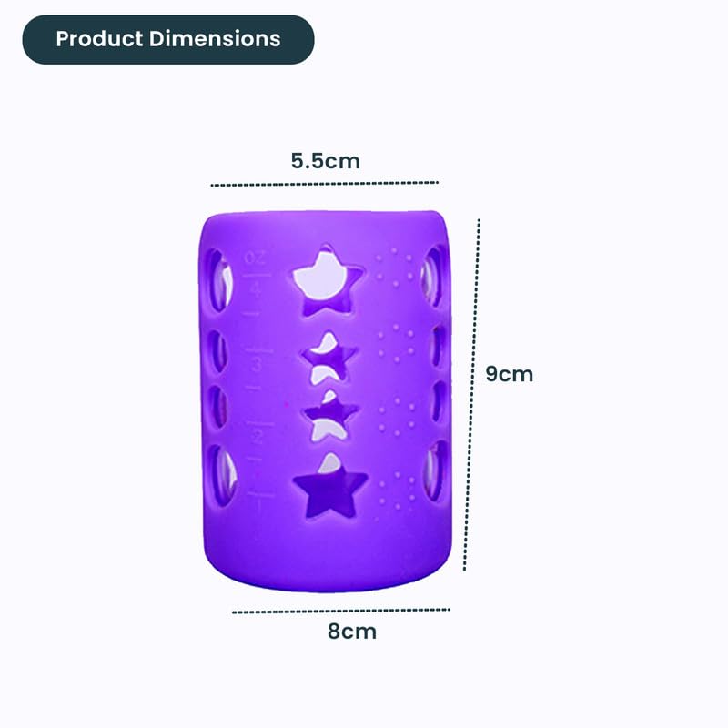 Safe-O-Kid- Silicone Baby Feeding Bottle Cover, Medium 120 ml- Purple (Pack of 1)