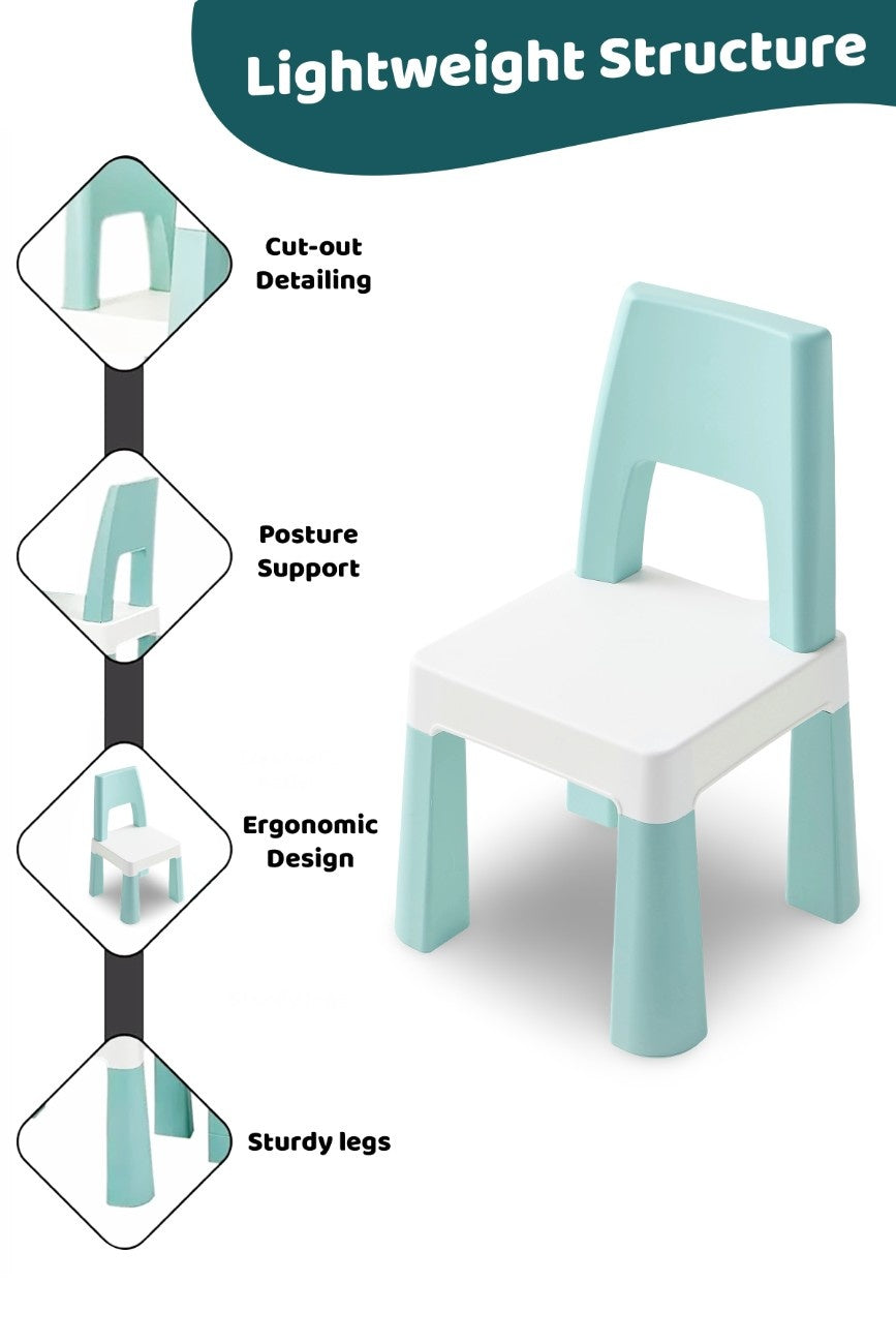 OPlus Learning Chair for Kids - Pastel Blue and white