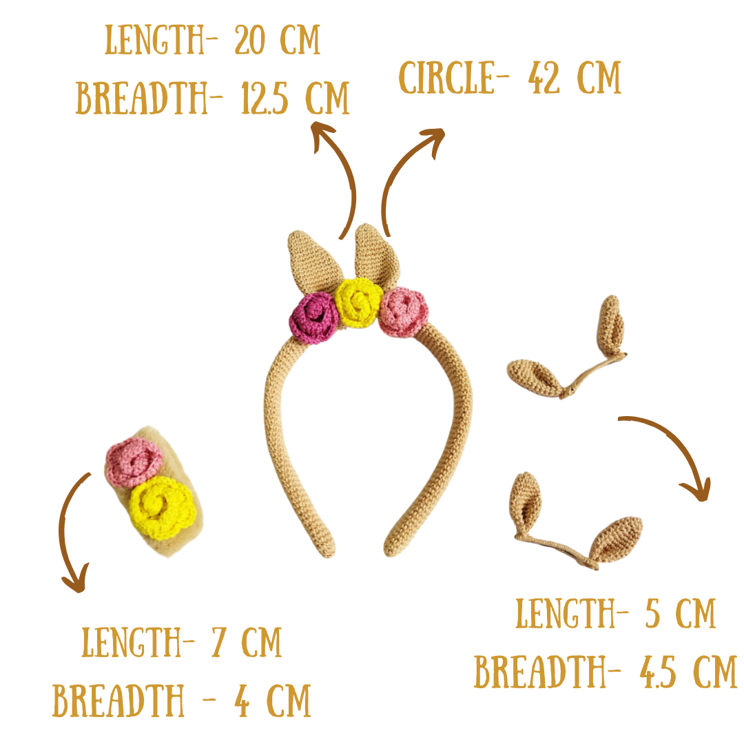 Happy Threads | Adorable Handmade Crochet Bunny Hair Accessories Set for Kids