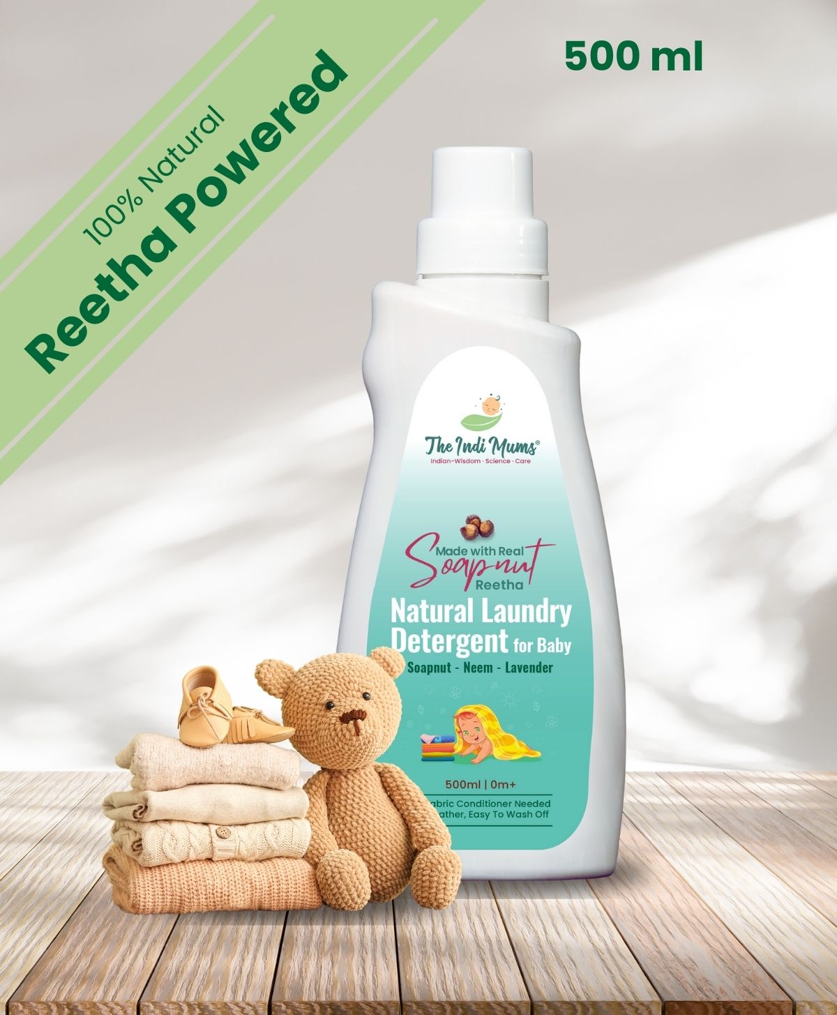 The Indi Mums Reetha, Neem & Lavender Laundry Detergent For Infants 500 ML