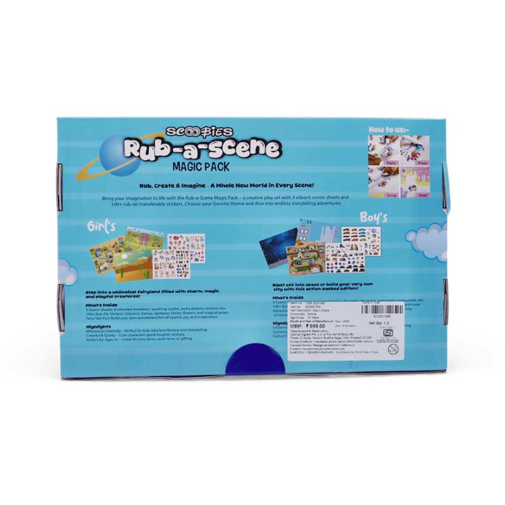 Scoobies Rub-A-Scene Stickers – DIY Transfer Sticker Activity Set for Kids (100+ Stickers | Fairyland, Dreamland & Desert Scenes)