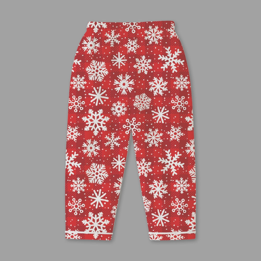 Fancy Fluff Christmas Cotton Night Suit  -   Let it Snow