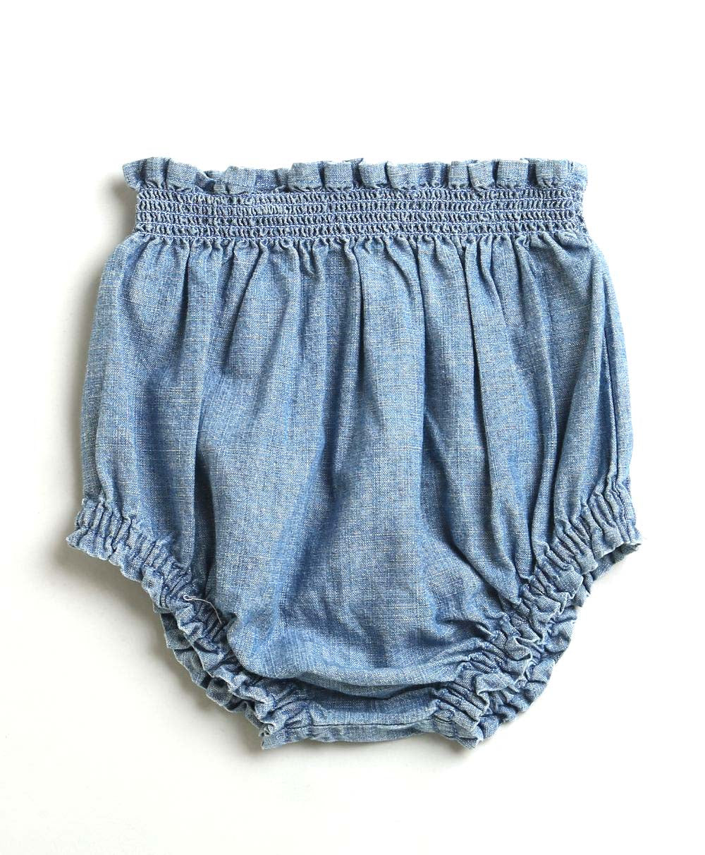 Sweetlime By AS Cotton Denim Ruffle Dress & Bloomer Set.