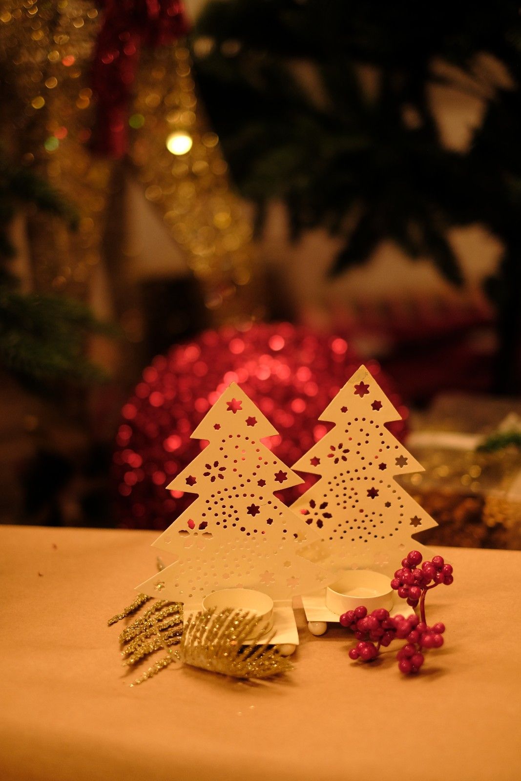 Swen OMBRE, tree shaped metal shadow tea light holder by SWEN