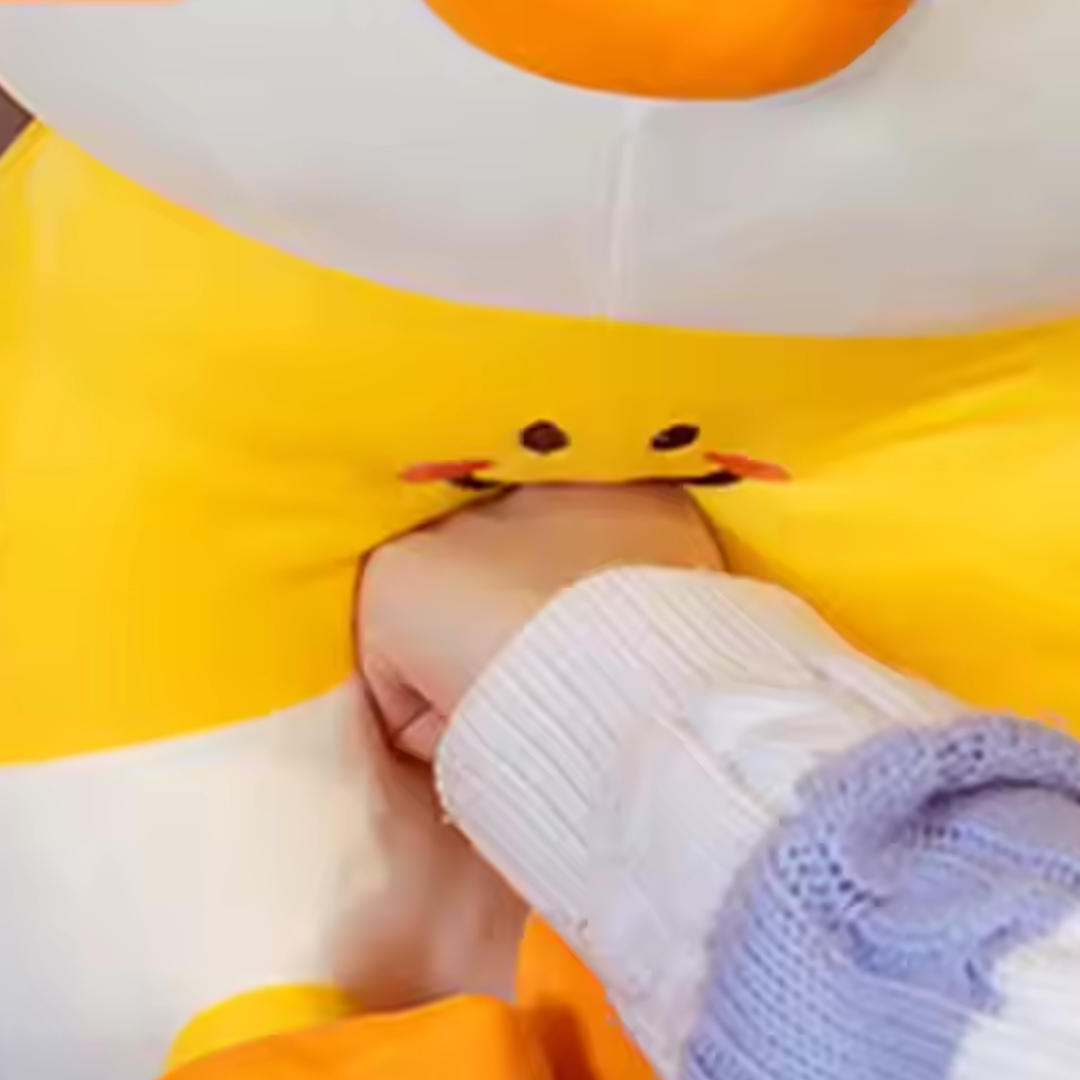 CuddleNest Soft Plush White Pink Duck Toy- Height: 30 cm