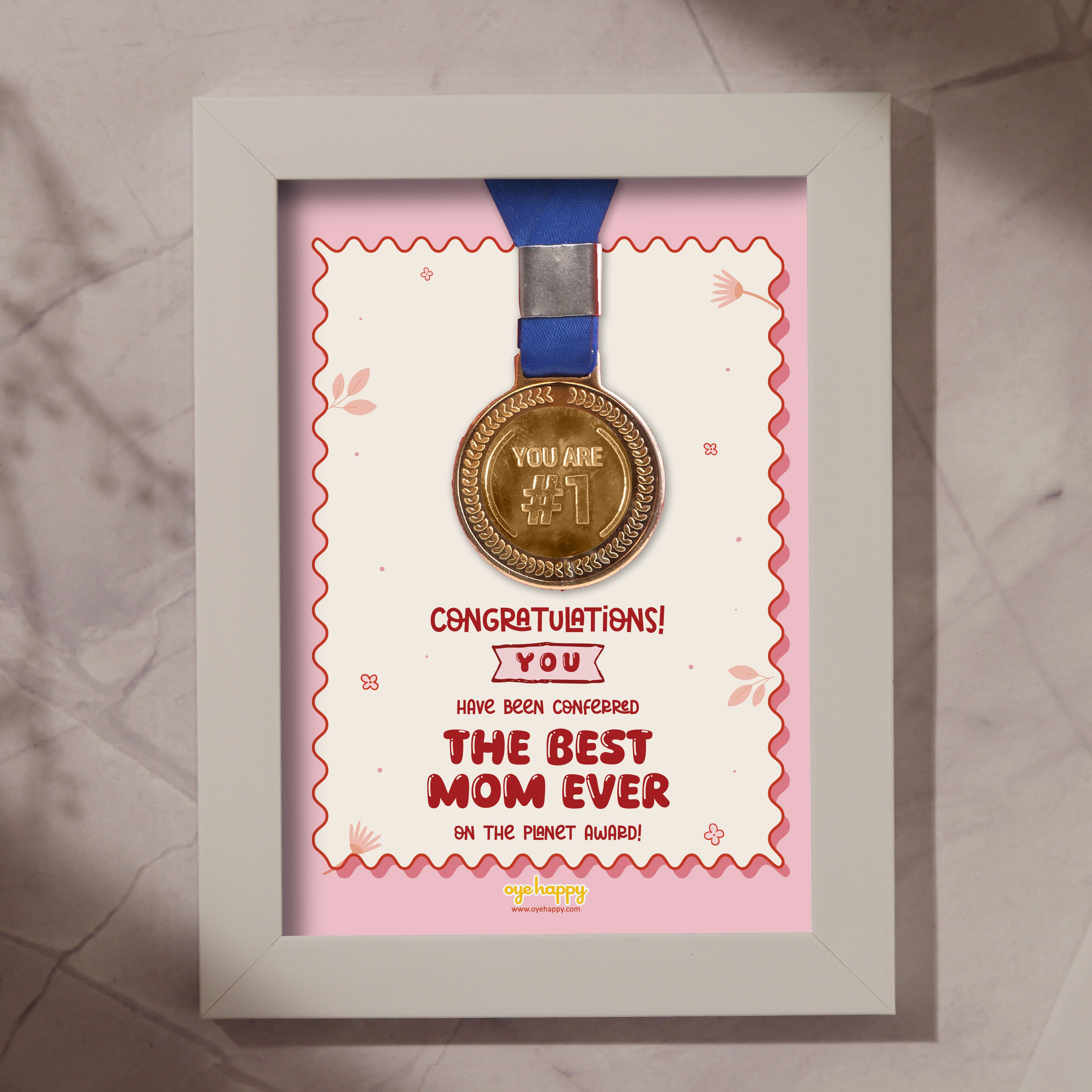 Oye Happy World's Best Mom Medal Frame