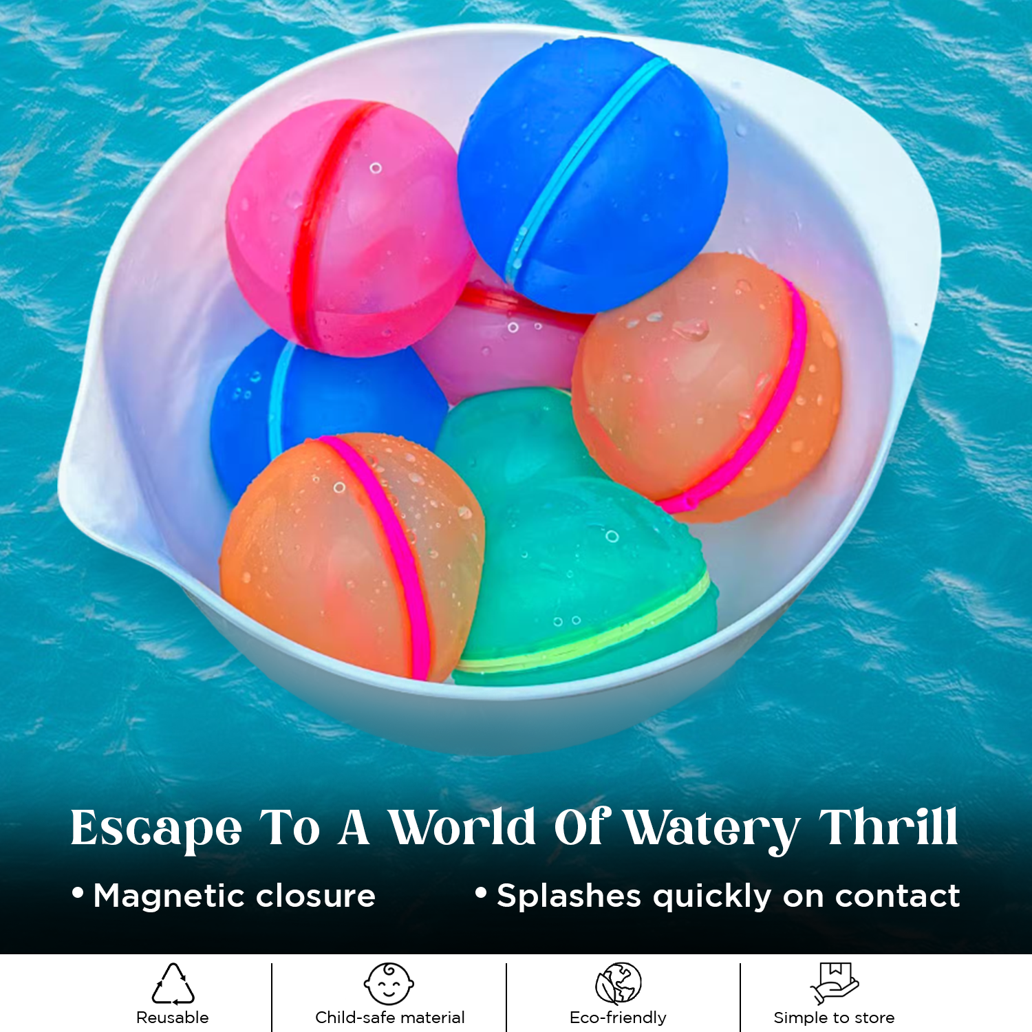 TWOO Aqua Bomb Reuseable Water Balloons (Pack of 6)